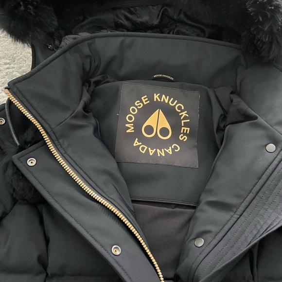 VEUC Moose Knuckles Gold Cambria goose down jacket black size L - Picture 6 of 11